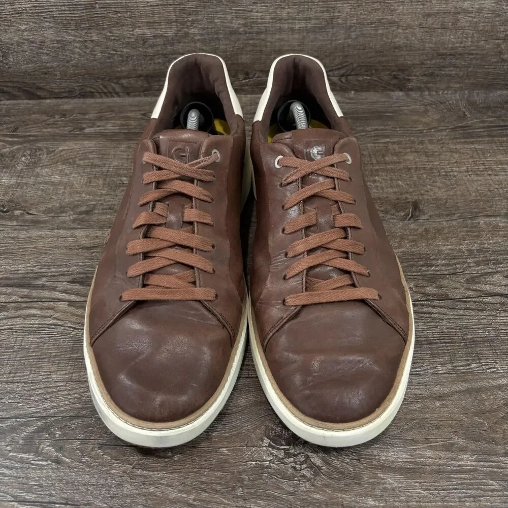 Cole Haan Shoes Men's 12W Brown Leather Low Top Casual Comfort Sneakers C35138